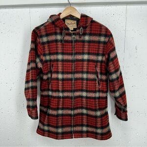Vintage Woolrich Women’s size Small Red Plaid Wool Lined Jacket Coat